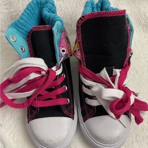 Playful Black and Pink Canvas Sneakers